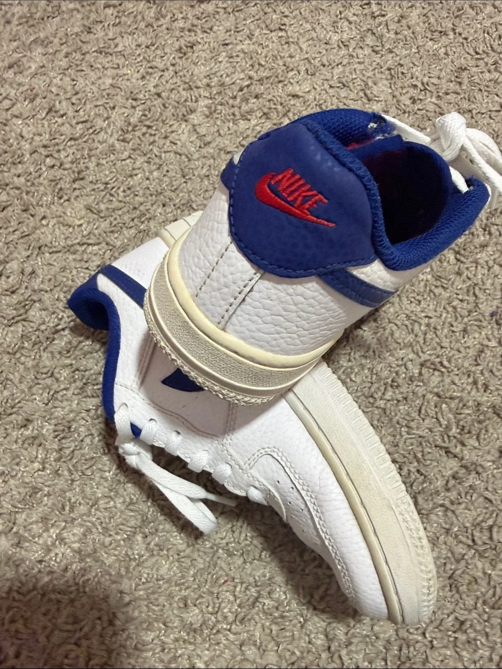 White and Blue  kids Athletic Sneakers